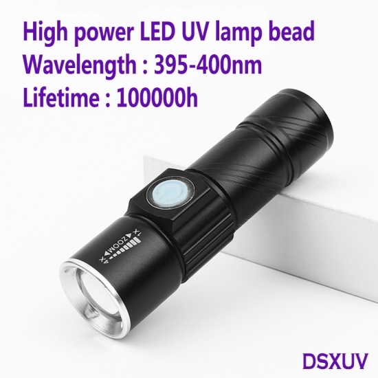 Преносим 5W 395nm UV фенерче втвърдяваща лампа USB Зареждане на осветление за откриване
