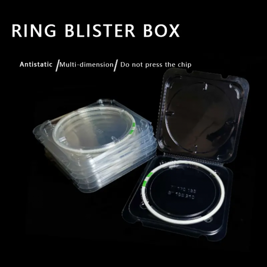 Блистерна кутия 8 инча вафла Пластмасова опаковъчна кутия Прозрачен пръстен 6 инча антистатичен